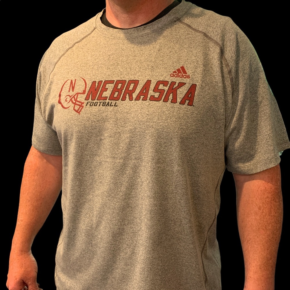 Adidas Nebraska Huskers Football Shirt Climalite Mens XL Gray - Picture 5 of 5